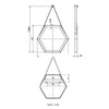 Wabi 500mm Hexagonal Mirror Brown