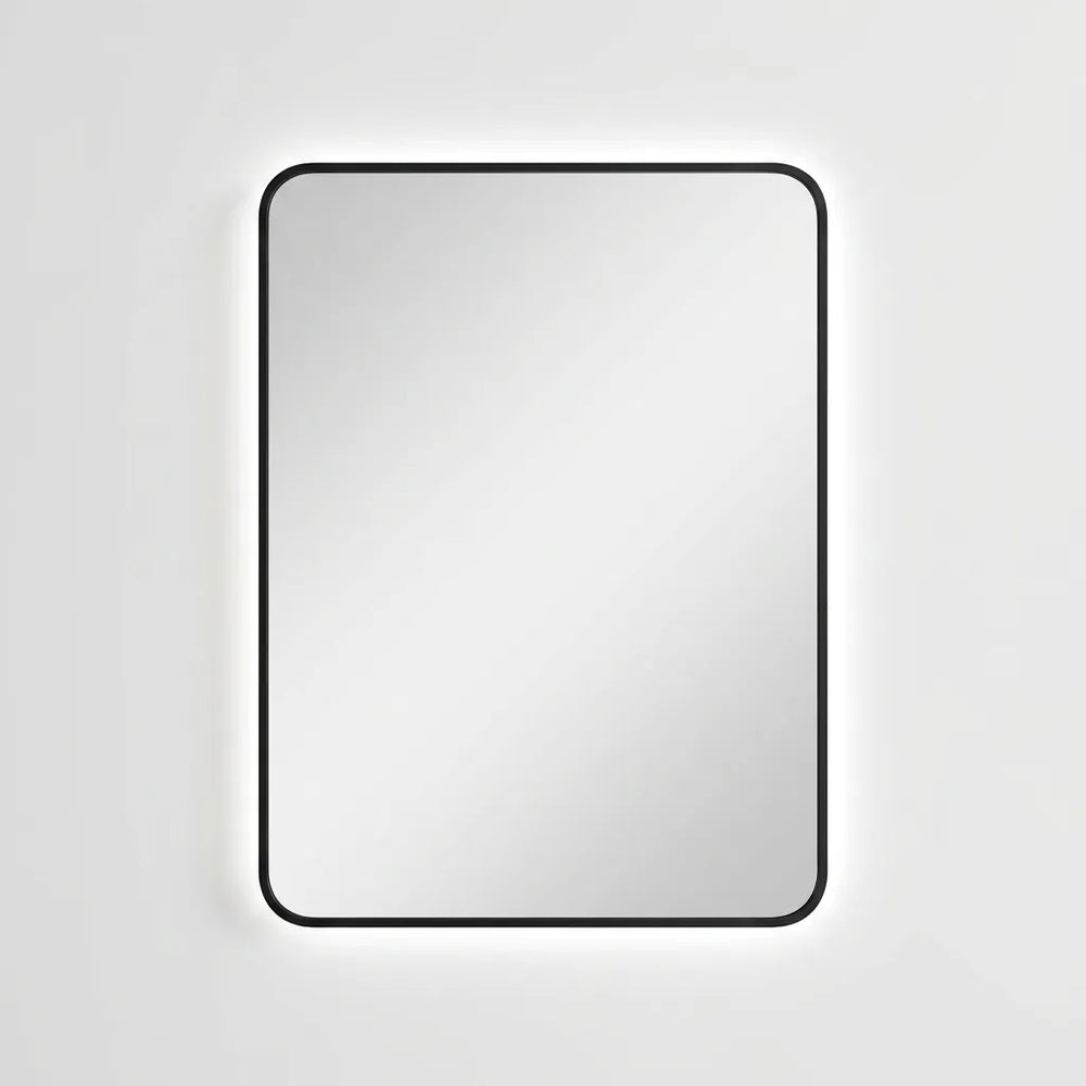 Soft Square LED 600x800 Mirror Black Frame