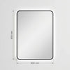 Soft Square LED 600x800 Mirror Black Frame