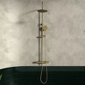 Round Exposed Shower Column with Valve, Rail, Head & Handset Petteril