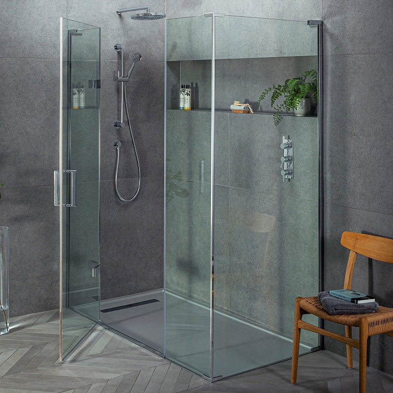 Matki Eauzone Hinged Door With Hinge Panel & Inline Panel with Side Panel