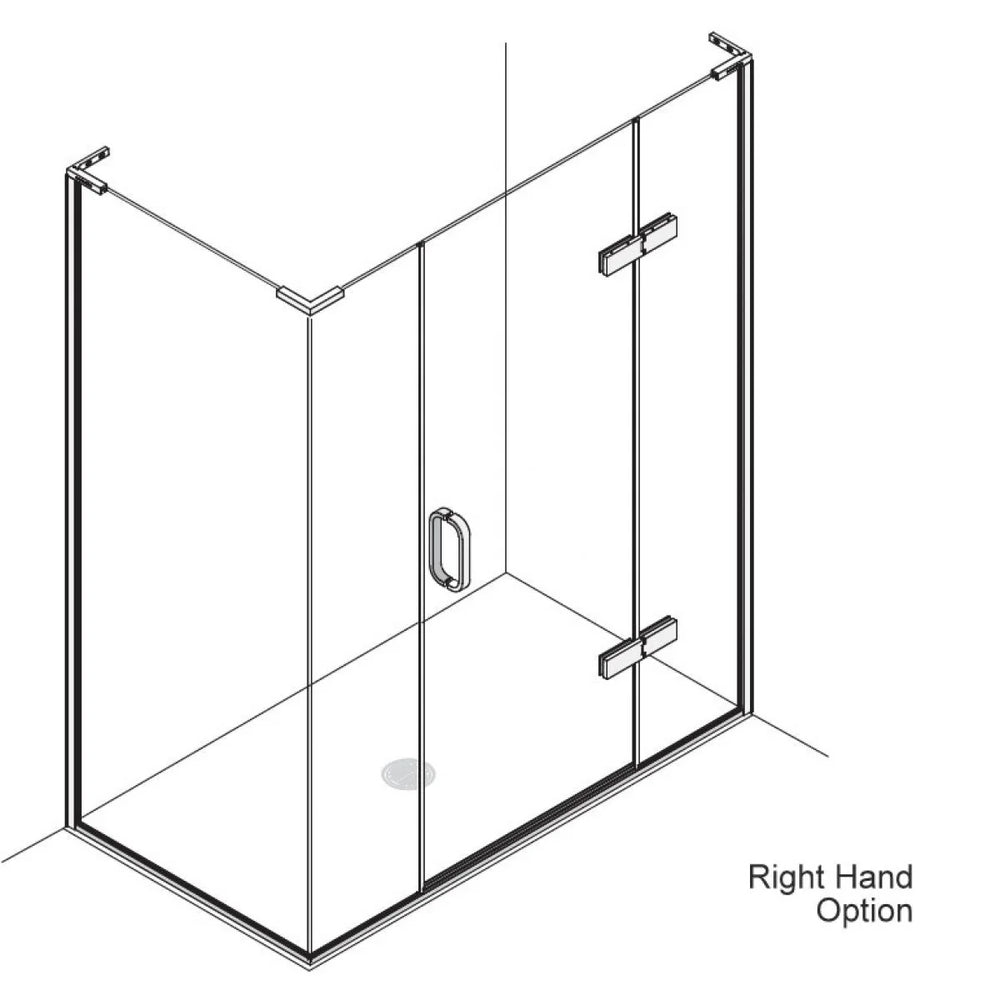 Matki Eauzone Hinged Door With Hinge Panel & Inline Panel with Side Panel