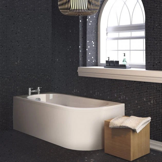 White LH BTW Corner Bath & Legs (No Panel)