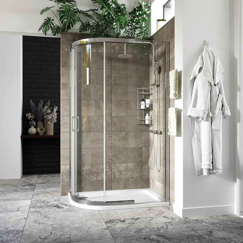 1200mm x 900mm Semi Frameless Offset Quadrant Odessa