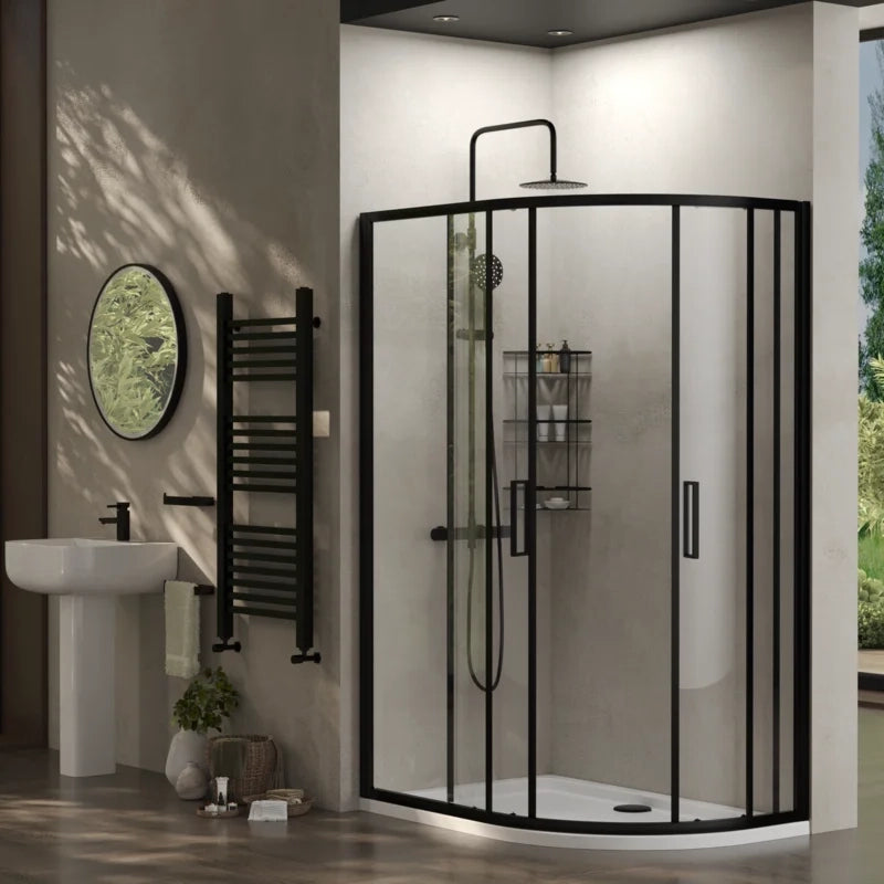 1200mm x 800mm Standard Height 2 Door Offset Quadrant Radiant