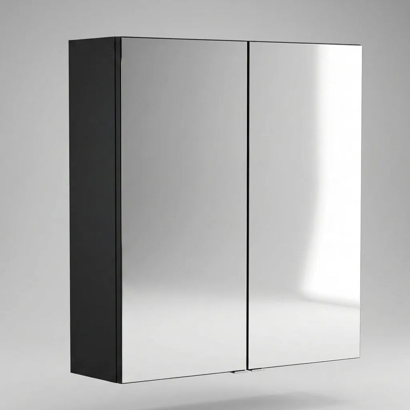 Oliver Mirror Cabinet 2-Door 600mm Matt Black