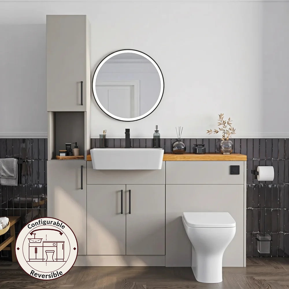 Oliver Modern Cashmere Fitted Furniture Combination with Tall Boy Storage