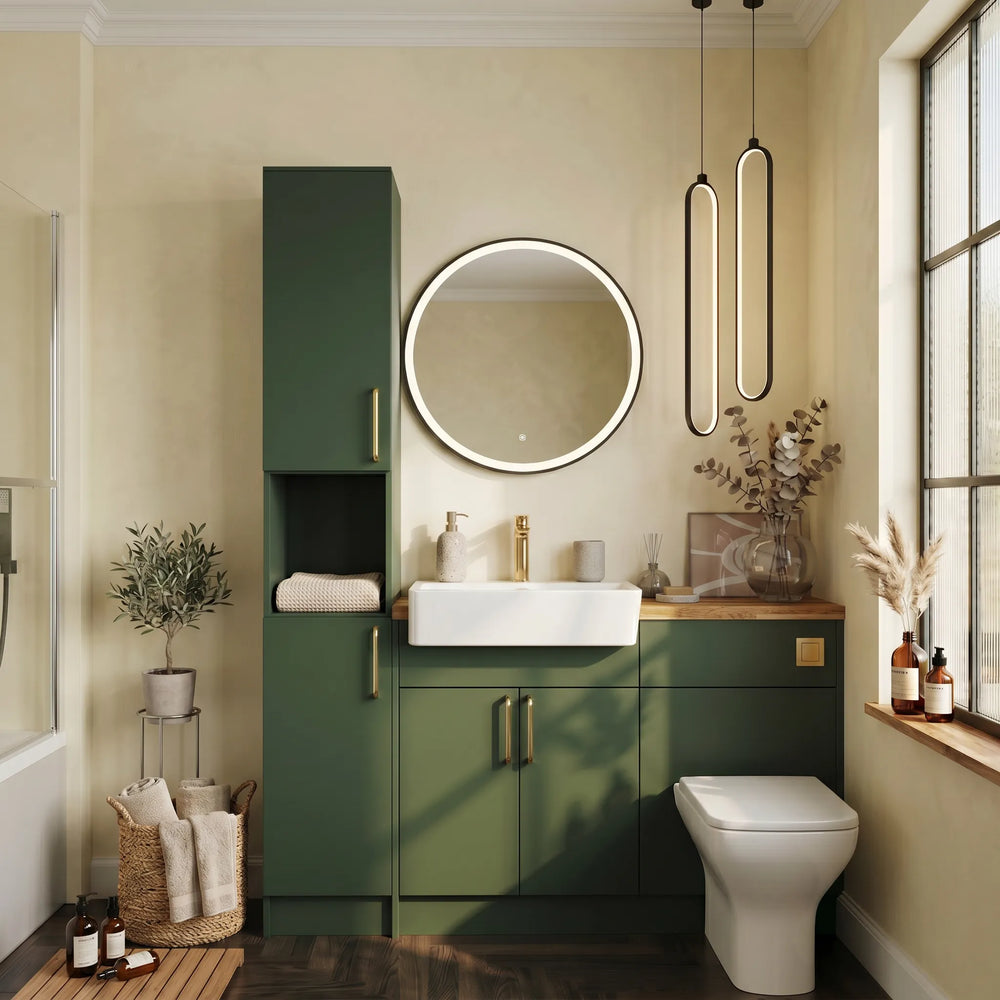 Oliver Modern Green Fitted Furniture Combination with Tall Boy Storage