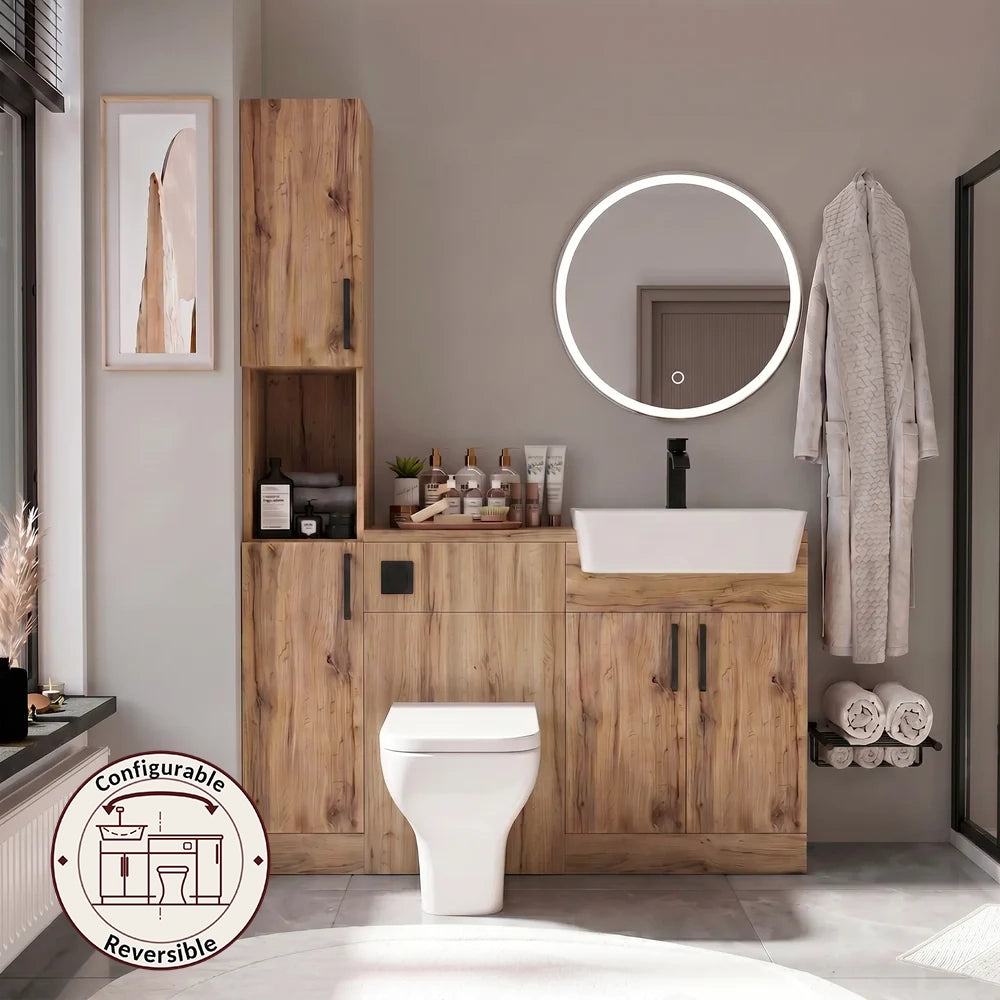 Oliver Modern Oak Fitted Furniture Combination with Tall Boy Storage