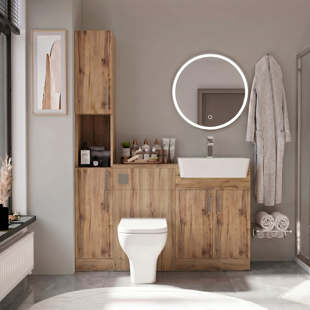Oliver Modern Oak Fitted Furniture Combination with Tall Boy Storage