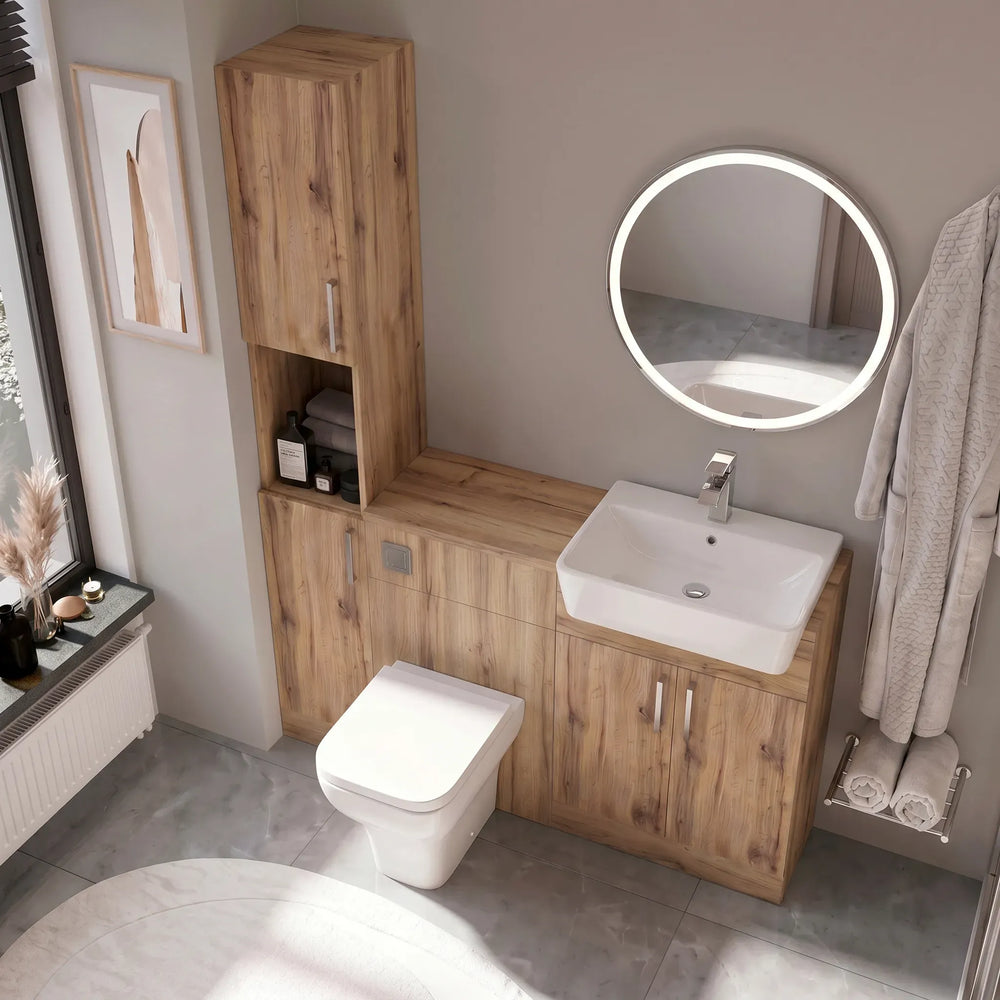 Oliver Modern Oak Fitted Furniture Combination with Tall Boy Storage