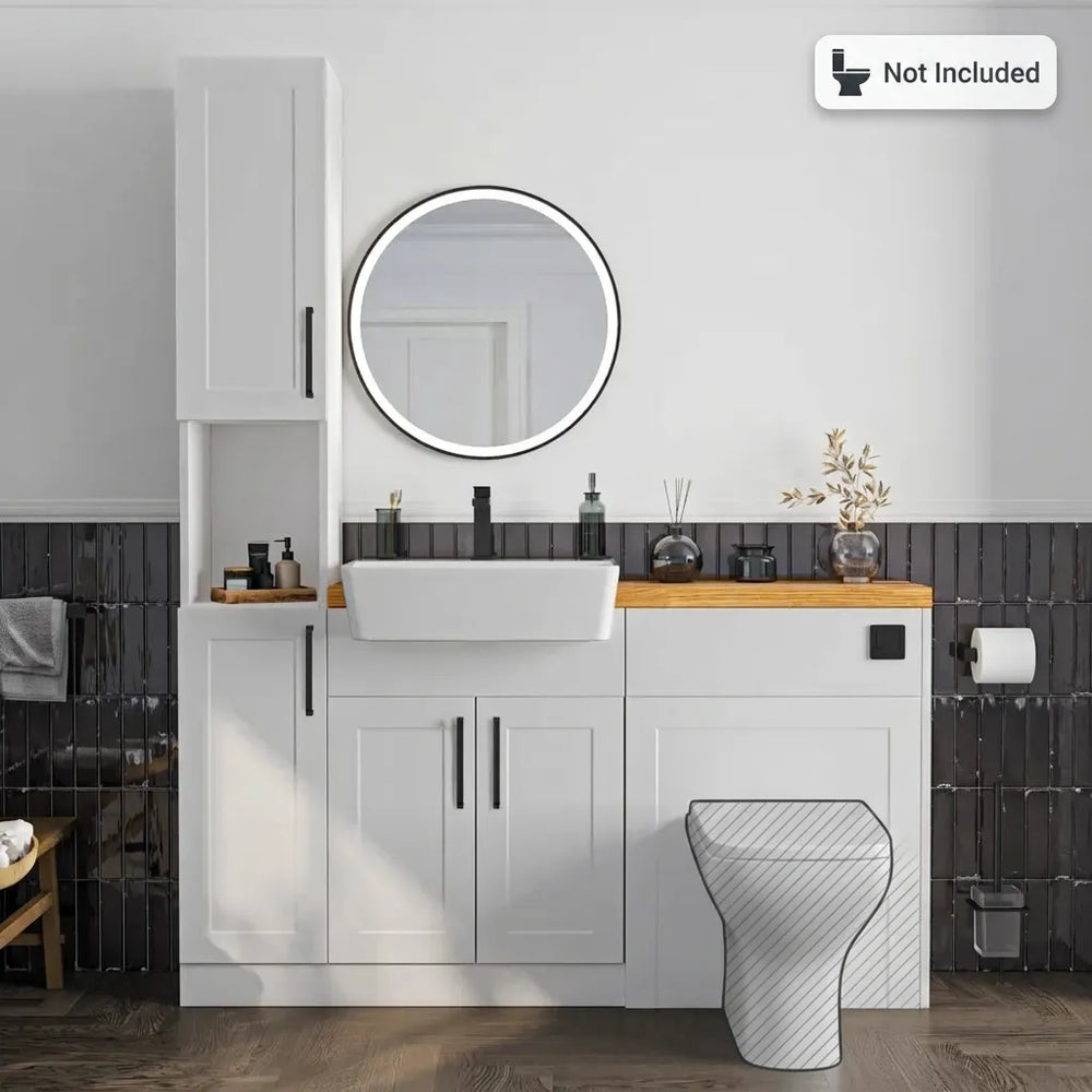 Oliver White Shaker Fitted Furniture Combination with Tall Boy Storage