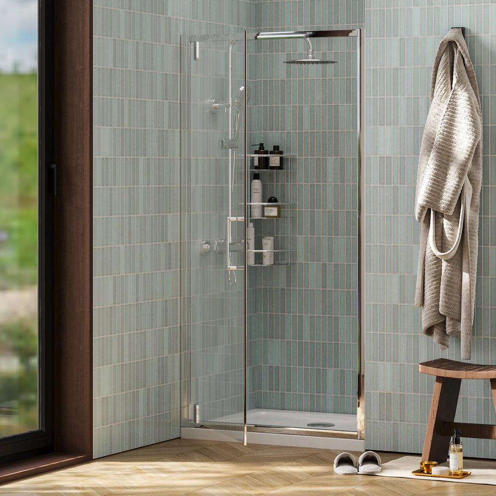 Radiant pivot shower door, view 2