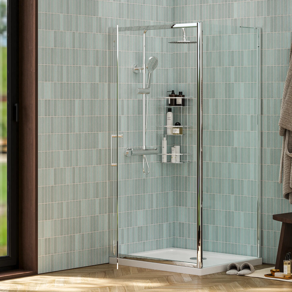 Radiant pivot shower door, view 4