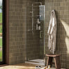 Radiant 800 x 1900mm pivot shower door, view 2