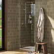 Radiant pivot shower door