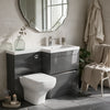 Pemberton 1100mm L Shaped Grey Cloakroom Combination Set
