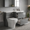 Pemberton 1100mm L Shaped Grey Cloakroom Combination Set