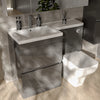 Pemberton 1100mm L Shaped Grey Cloakroom Combination Set