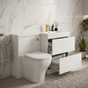 Pemberton 1100mm L Shaped White Combination Vanity Unit with Toilet & Basin