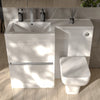 Pemberton 1100mm L Shaped White Combination Vanity Unit with Toilet & Basin