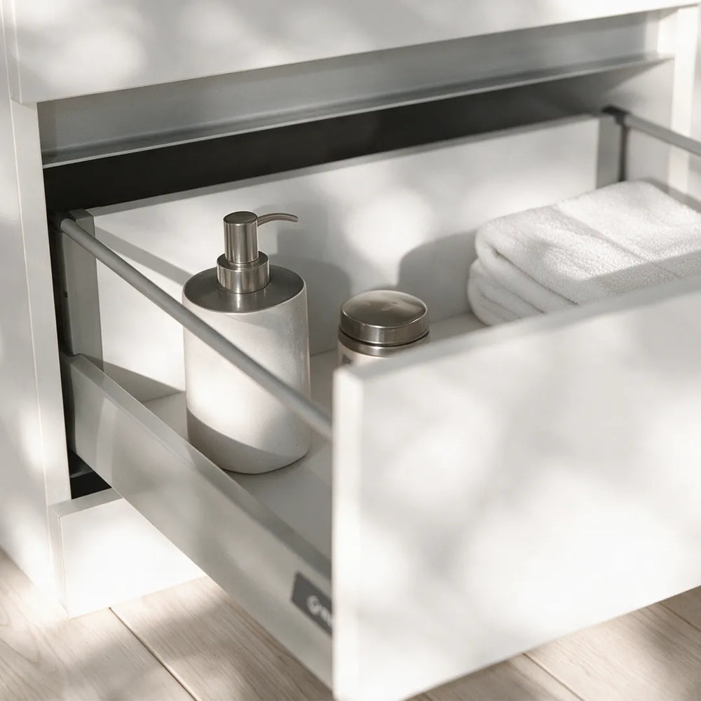 Pemberton 1100mm L Shaped White Combination Vanity Unit with Toilet & Basin