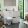 Pemberton 1100mm L Shaped White Combination Vanity Unit with Toilet & Basin