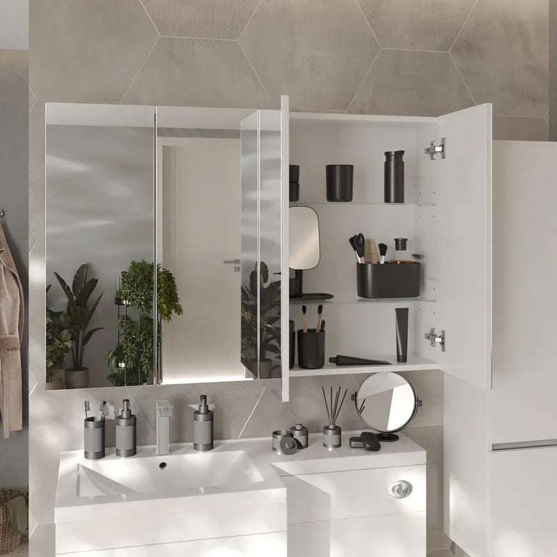 Pemberton White Four Door Mirror Cabinet