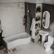 Ethan P-Shaped Shower Bath Suite — Basin, Pedestal, Toilet, Taps, Shower Valve & Screen