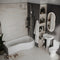Ethan P-Shaped Shower Bath Suite — Basin, Pedestal, Toilet, Taps, Shower Valve & Screen