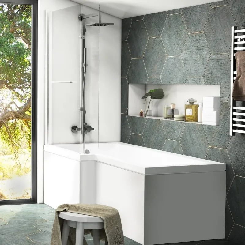 1500mm L Shaped Shower Bath