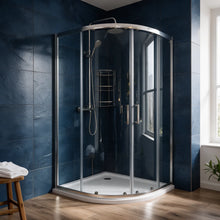 Radiant Corner Shower Suite — 800mm Quadrant Enclosure, Basin, Pedestal & Toilet