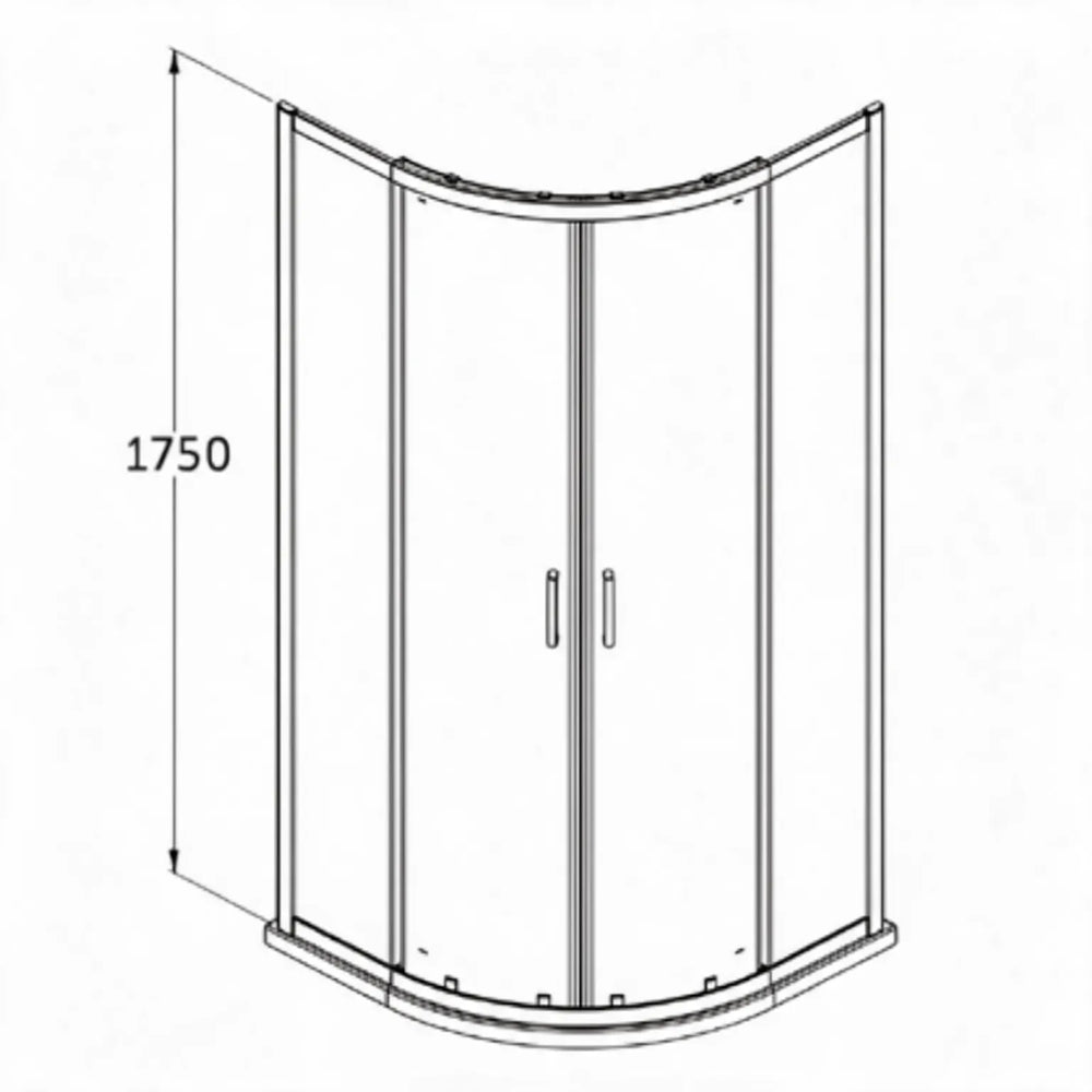900 x 900 x 1750 Reduced Height Quadrant Radiant