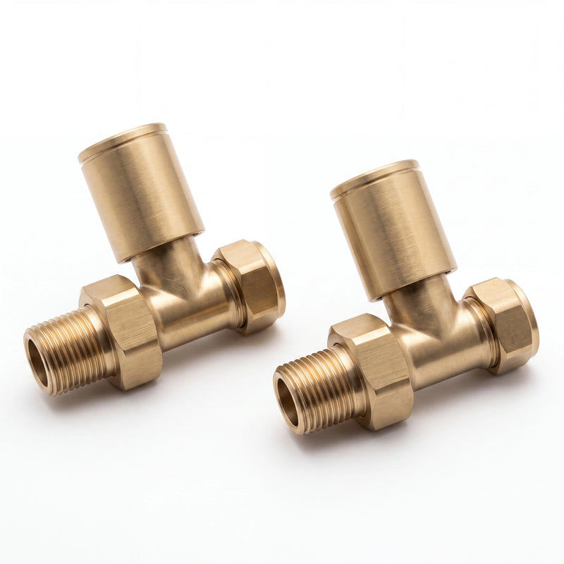 Radiator Valves Brushed Brass