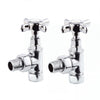 Cross Head Angled Radiator Valves In Chrome