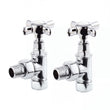 Cross Head Angled Radiator Valves In Chrome