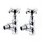 Cross Head Angled Radiator Valves In Chrome