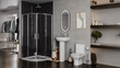 Radiant Corner Shower Suite — 800mm Quadrant Enclosure, Basin, Pedestal & Toilet