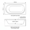 1400 x 700mm Single Ended Bath Mercury
