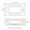 1200 x 700mm Single Ended Bath Petite