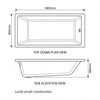 1800 x 800mm Single Ended Bath Slim