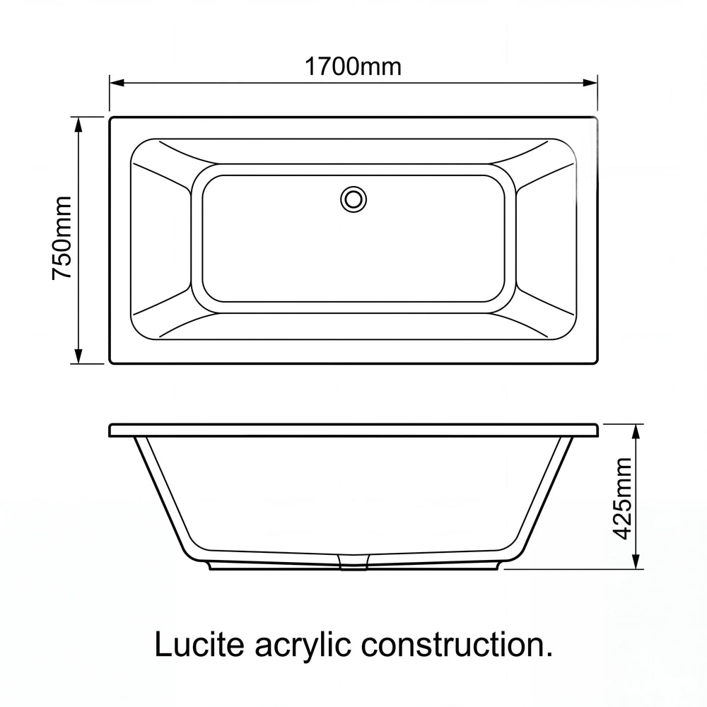 1700mm Double Ended Bath Vernwy