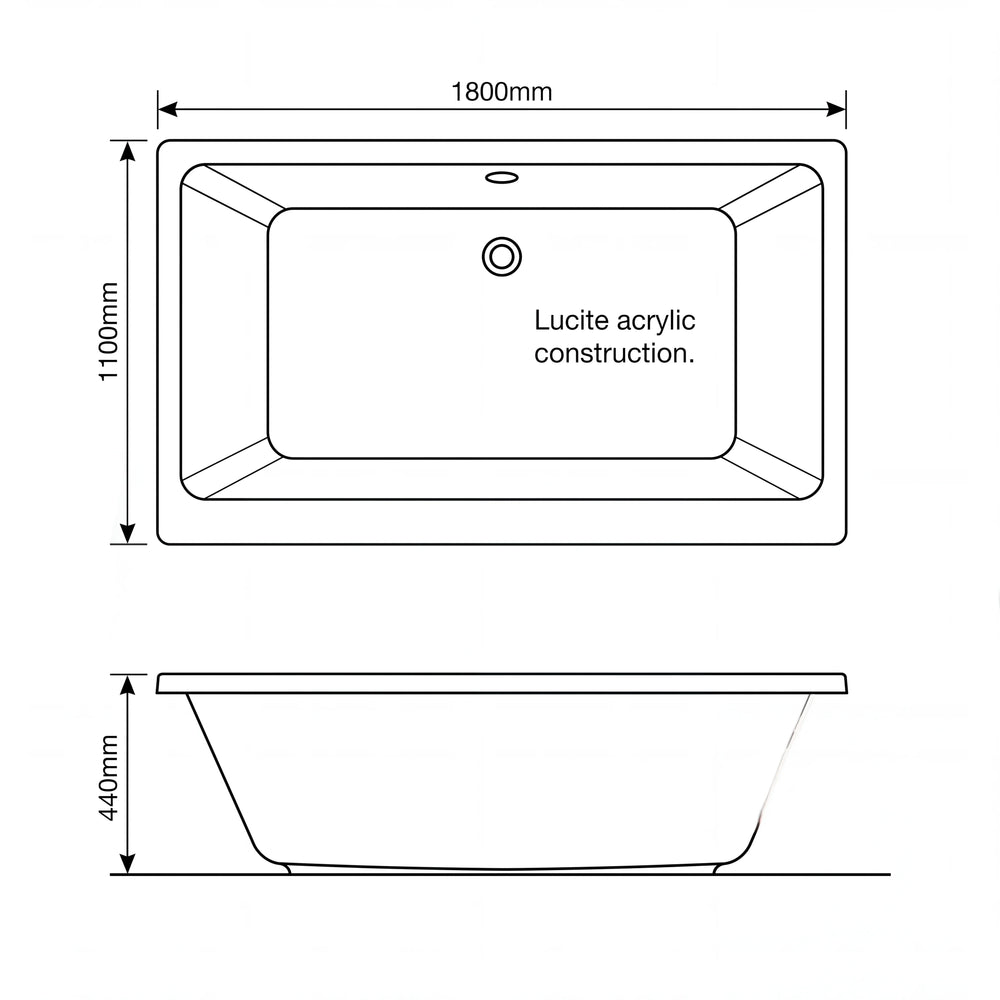 1800mm Double Ended Bath Vernwy