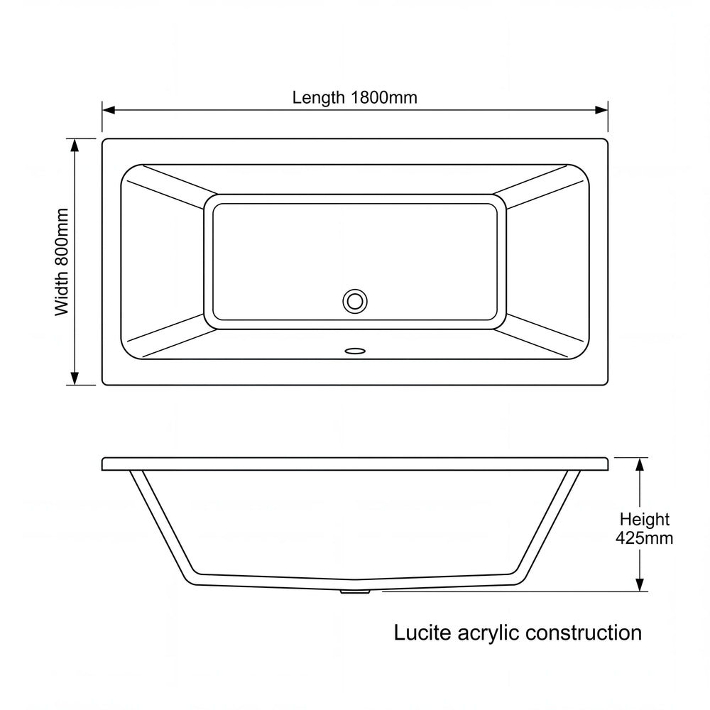 1800mm Double Ended Bath Vernwy