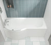 1500 White P Shaped Left Hand Bath