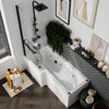 L shaped Bath Screen with Rail Radiant