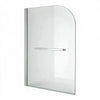 1400 x 800 x 6mm D-Shaped Bath Screen with Rail Radiant