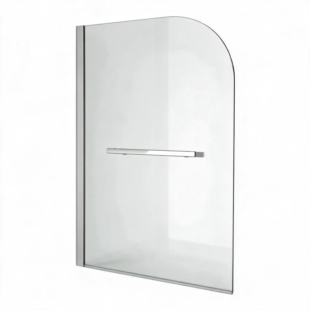 1400 x 800 x 6mm D-Shaped Bath Screen with Rail Radiant