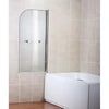 1400 x 800 x 6mm D-Shaped Bath Screen with Rail Radiant