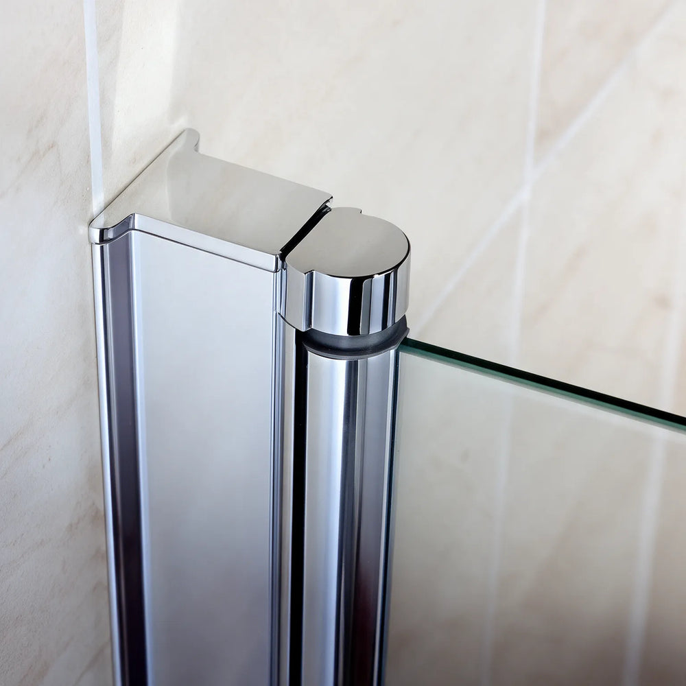 1400 x 800 x 6mm D-Shaped Bath Screen with Rail Radiant